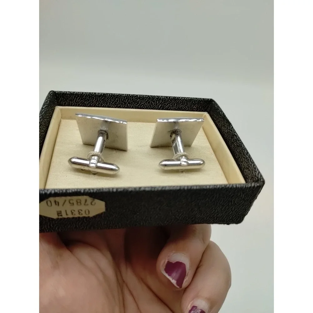 Vintage Men's Swank Silver Tone Cuff Links